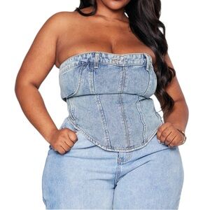 Denim Corset Top Size 18 New